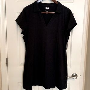 SO Short Sleeve Polo Skater Dress